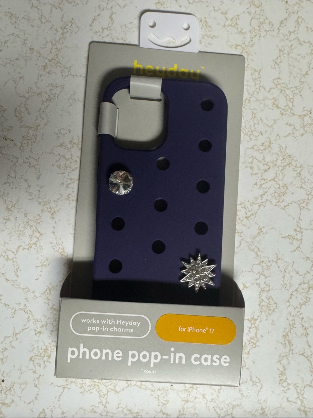 Heyday Navy Removable Pop-In Charm Case for iPhone 17